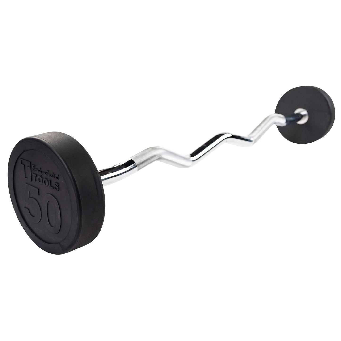 Body-Solid (SBZ50) Rubber Coated Fixed Weights Straight Barbell Bar for Weightlifting Exercise Bodybuilding Strength Training, 50lb (Midnight Black)