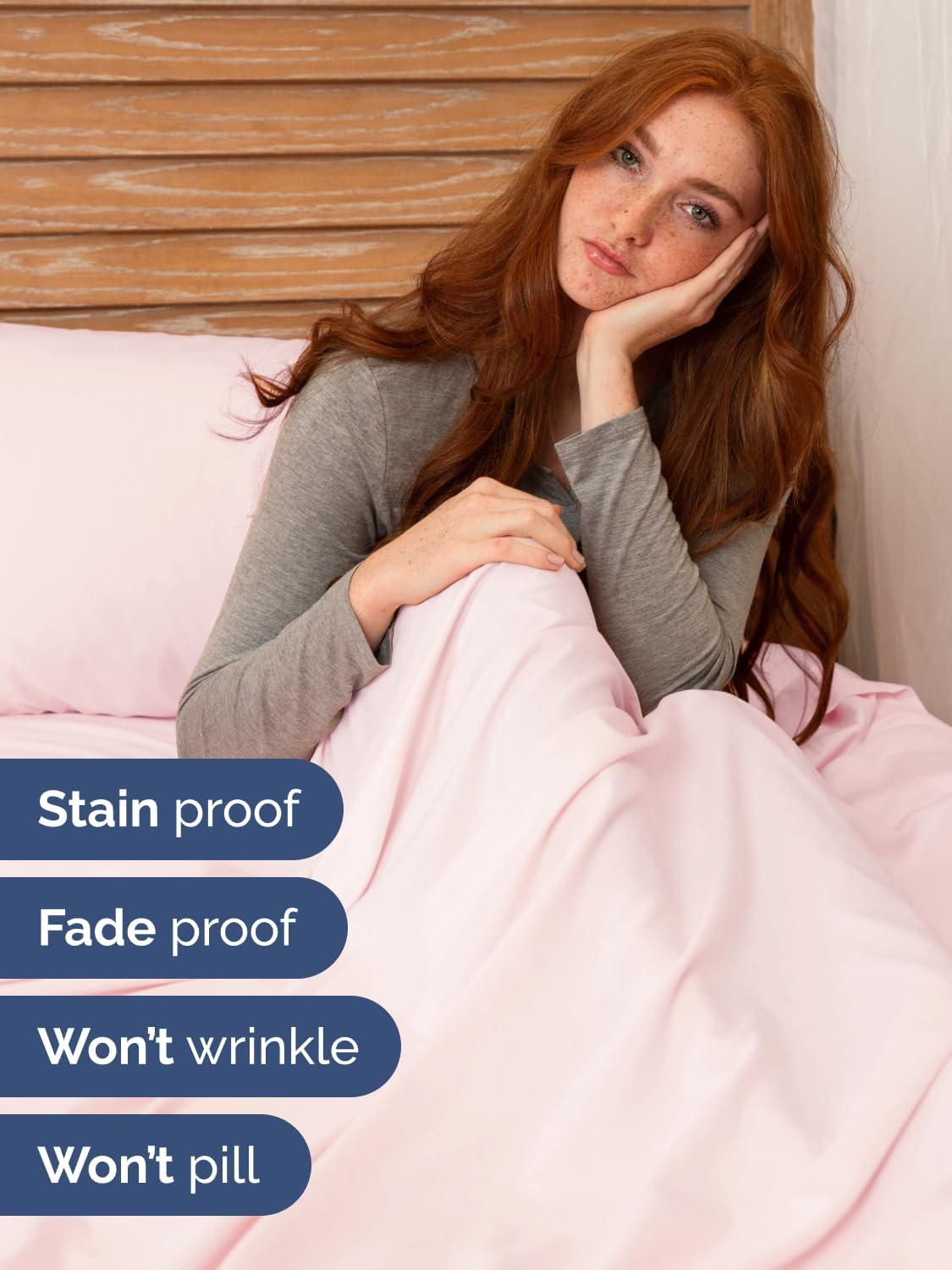 Skiennix Extra Deep Split King Sheet Set - 7 Piece Breathable Cooling Bedding - Soft Wrinkle-Free Lavender Pink