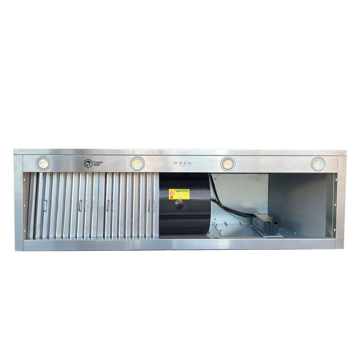 60-inch Range Hood Insert, CT Copper Tailor Built-In Vent Hood Ducted with 4-Speed Fan, 1260 CFM, LED Light, Dishwasher-safe Baffle Filter, in Stainless Steel