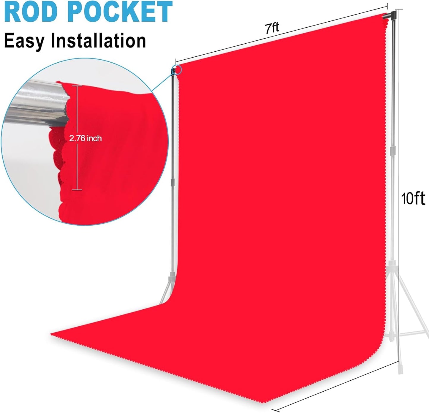 LYLYCTY 7X10 Red Backdrop for Photoshoot, Professional Photo Backdrop Background Curtain for Product Photography