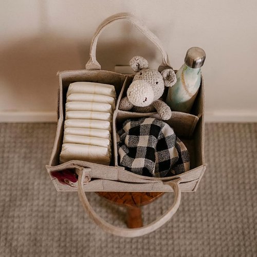 Diaper Caddy - Versatile Nursery Storage Bin & Car Organizer for Diapers & Baby Wipes