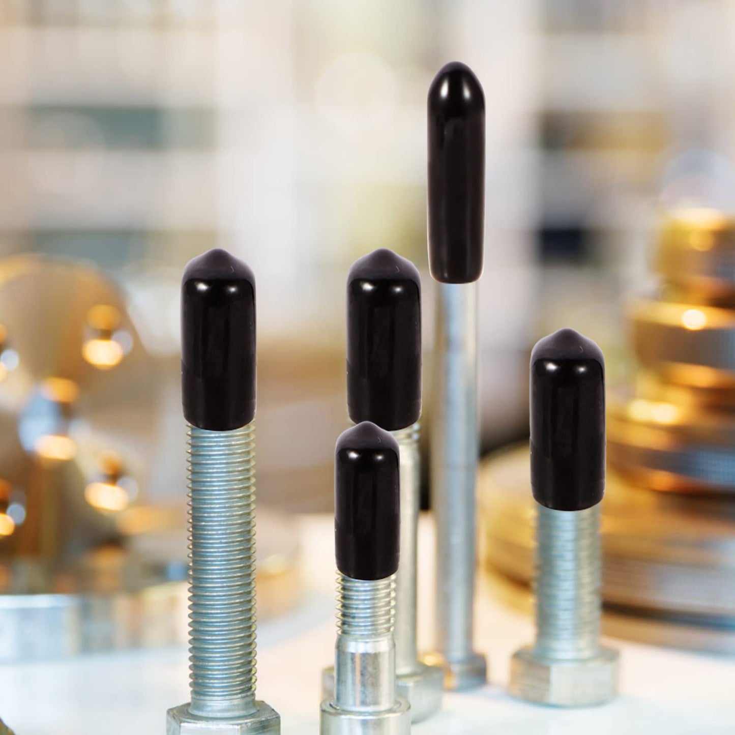 Aleric 163pcs Rubber End Caps,Round Bolt Covers Caps,Vinyl End Cap Screw Thread Protectors,Rubber Screw Cover Bolt Cap for Metal Tube Rod Bolt in Size 2mm 3mm 4.5mm 6mm 7mm 8mm 9mm 12mm 20mm(Black)