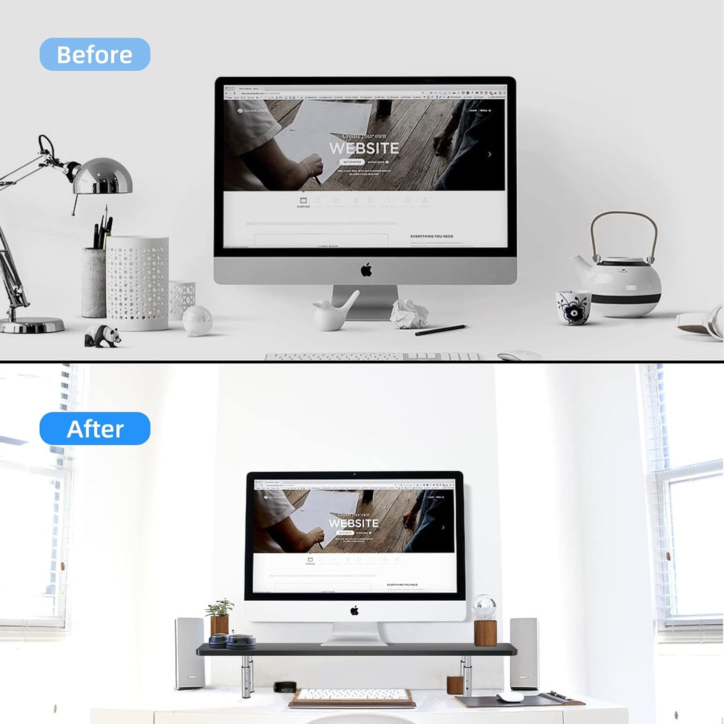Display,3 Adjustable(MST016) suptek Laptop Stand for Desk,Computer Monitor Laptop Stand Riser for Printer, Notebook