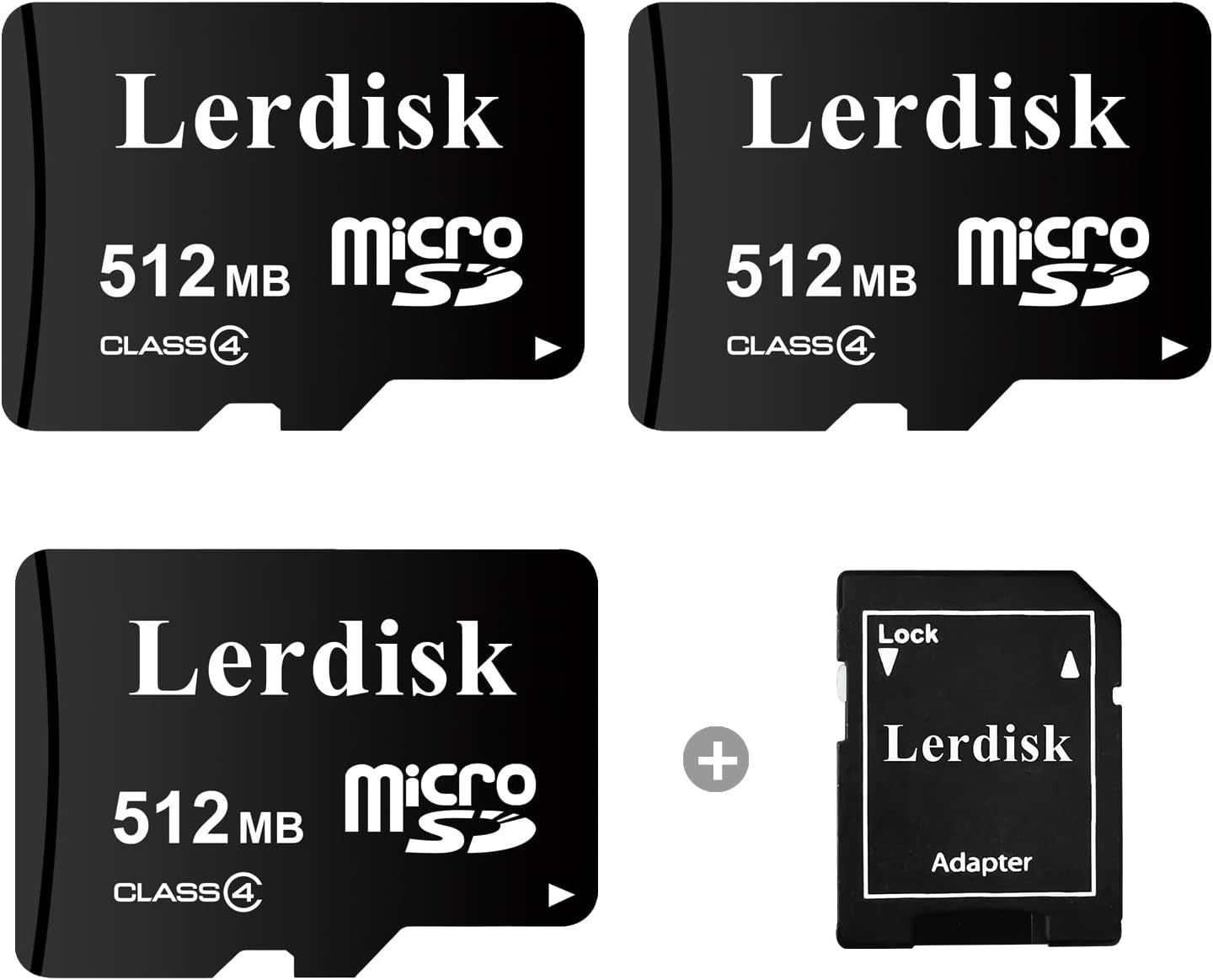 Lerdisk 512MB (0.5GB) Pack 3 MP3/Old Factory Wholesale Micro SD Card of in Bulk Low Capacity for Phones/Small Files