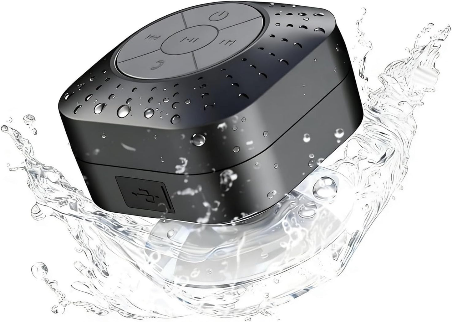 Densleonis Portable Bluetooth Shower Speaker, Wireless Water-Resistant Speaker with Suction Cup Bathroom Speaker