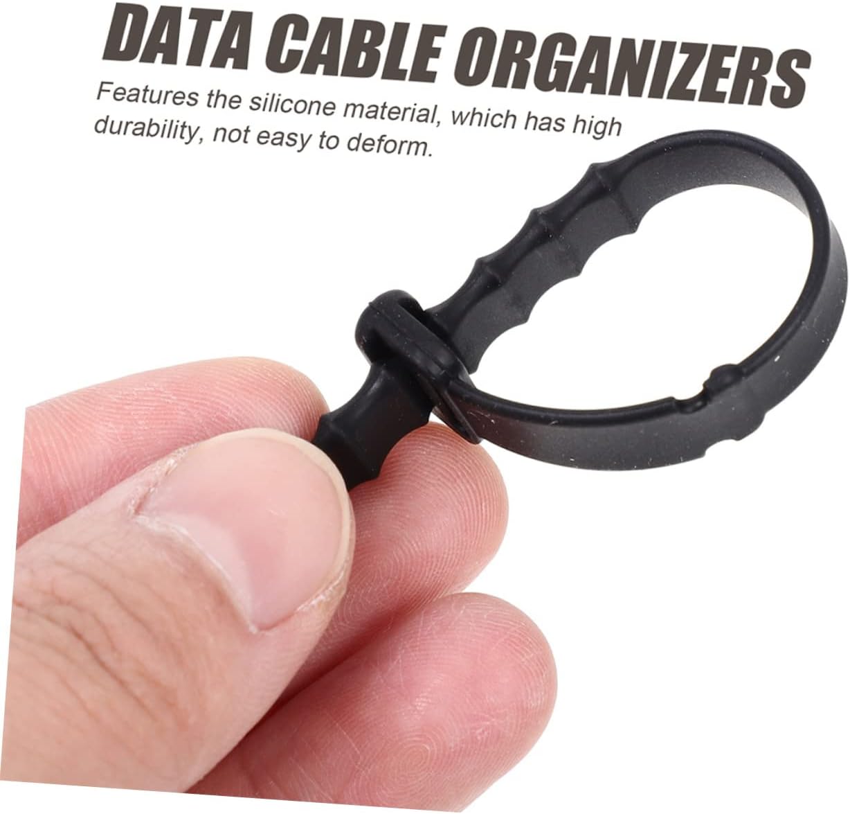 12pcs Silicone Cable Organizers Headphone Cord Keepers USB Cable Winders for Desk Nightstand Office Tangle Management