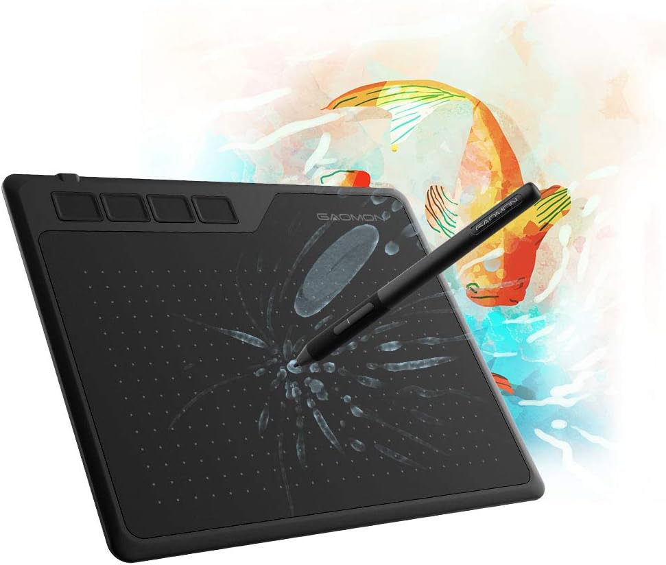 GAOMON S620 6.5 4 Inch 8192 4 Drawing Tablet x Graphics Tablet with Passive Pen Customizable ExpressKeys for Digital