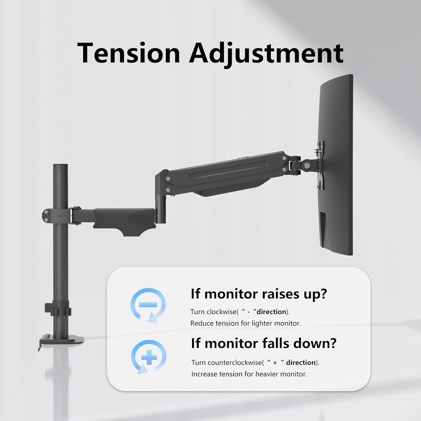 17 32 inch 22lbs, 75x75mm 100x100mm,Pneumatic suptek Single Monitor Arm for Desk Mount Stand,Adjustable Monitor Arm