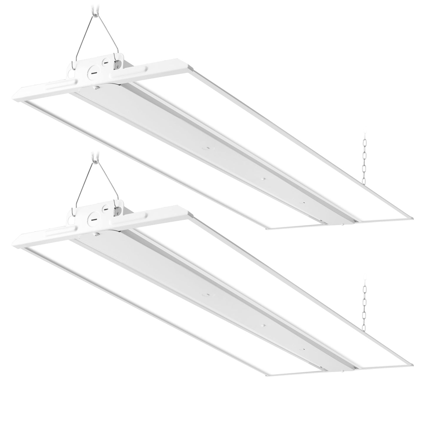 hykolity 2 Pack 4FT 250W LED Linear High Bay Shop Light, 33750lm 135LM/W, 120-277V, 0-10V Dimmable, 5000K Daylight Hanging Light for Warehouse Workshops, ETL