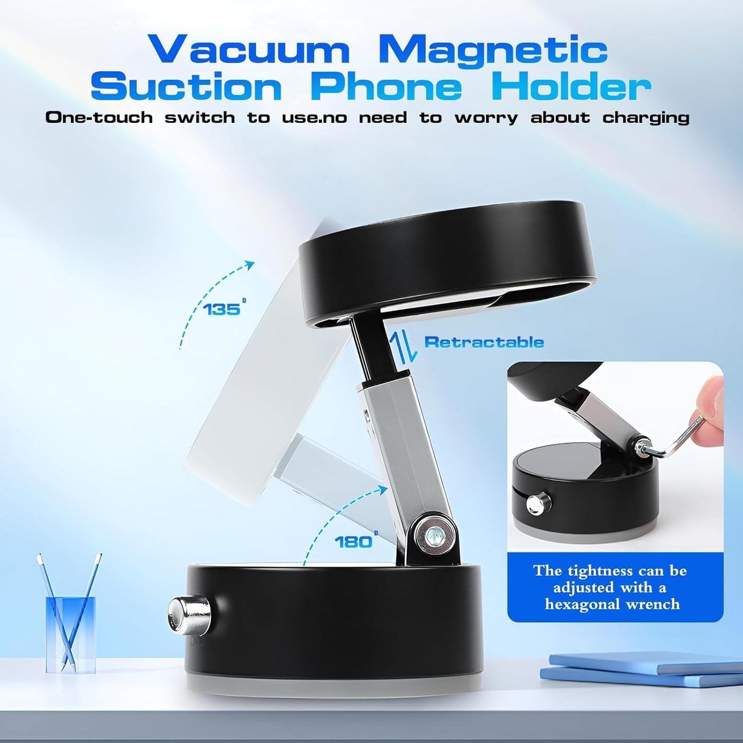 Belcompany Holder,2025 16/15/14/13/12 Vacuum Magnetic Suction Phone Upgraded Adjustable Suction Cup Car Phone