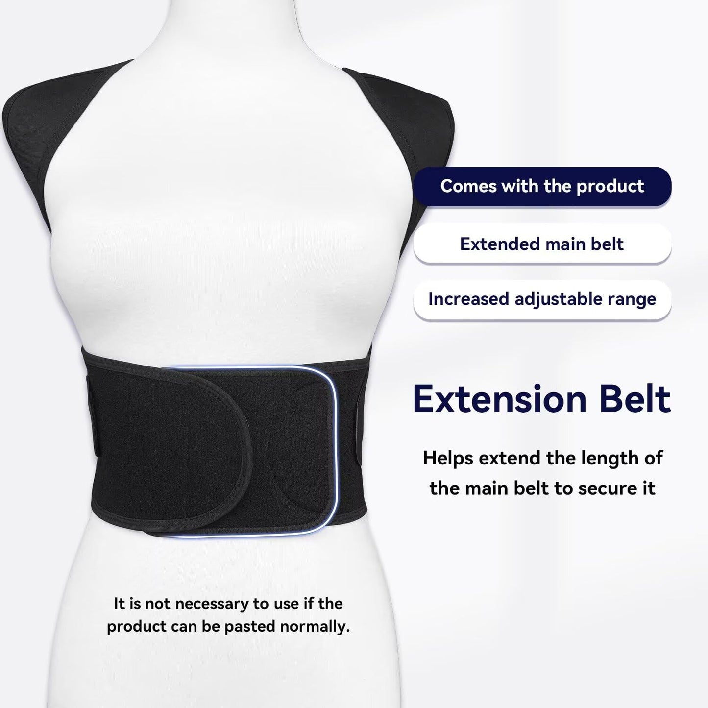 VOKOKOYA Posture Corrector for Women and Men,Adjustable Shoulder Straightener,Back Support Brace,Upper Spine scoliosis, hunchback Black Medium