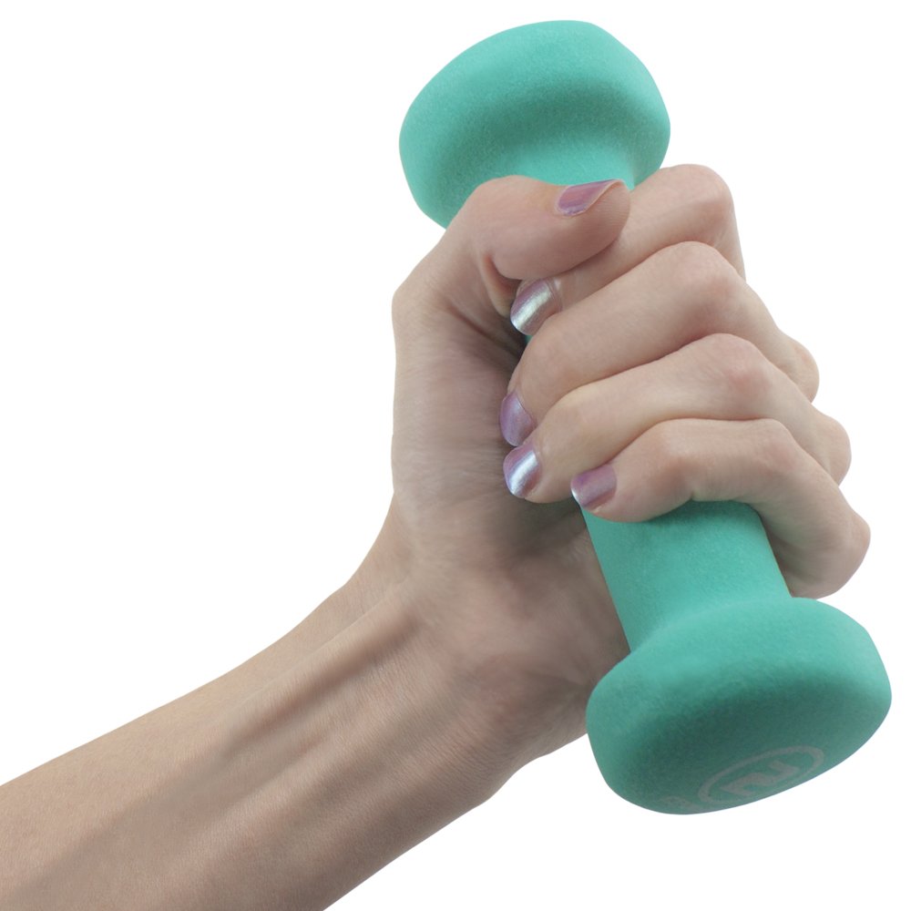 Crown Sporting Goods Neoprene Body Sculpting Hand Weights (1-Pair), 2-Pound, Teal