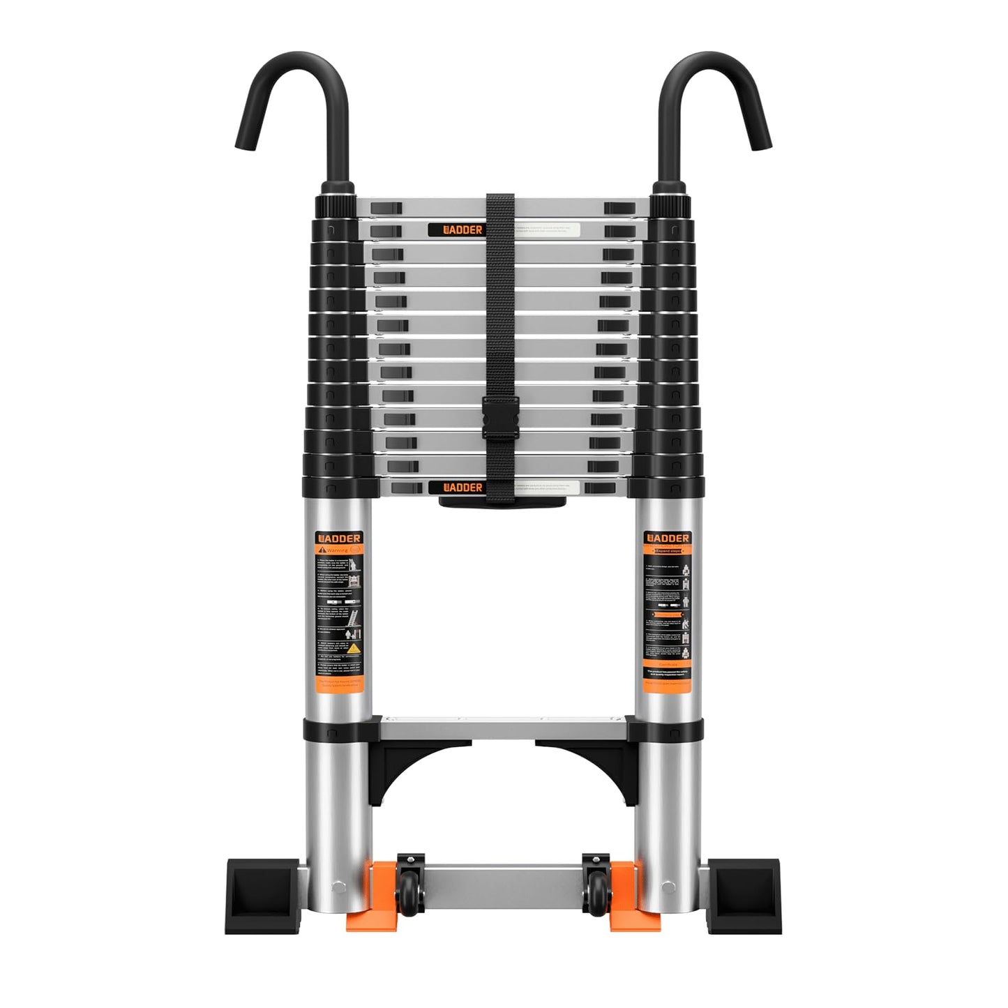 Telescoping Ladder,Aluminum Ladder with stabilizer bar,Lightweight Multi-Purpose Extension Ladder,Heavy Duty 330lbs Max Capacity,Collapsible for RV or Outdoor (19.5 FT)
