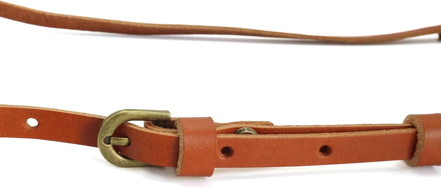 SNLxStudioz Genuine Leather Camera Neck Strap with Quick Release - Thin Shoulder Strap for Sony, Fujifilm, Canon, Nikon