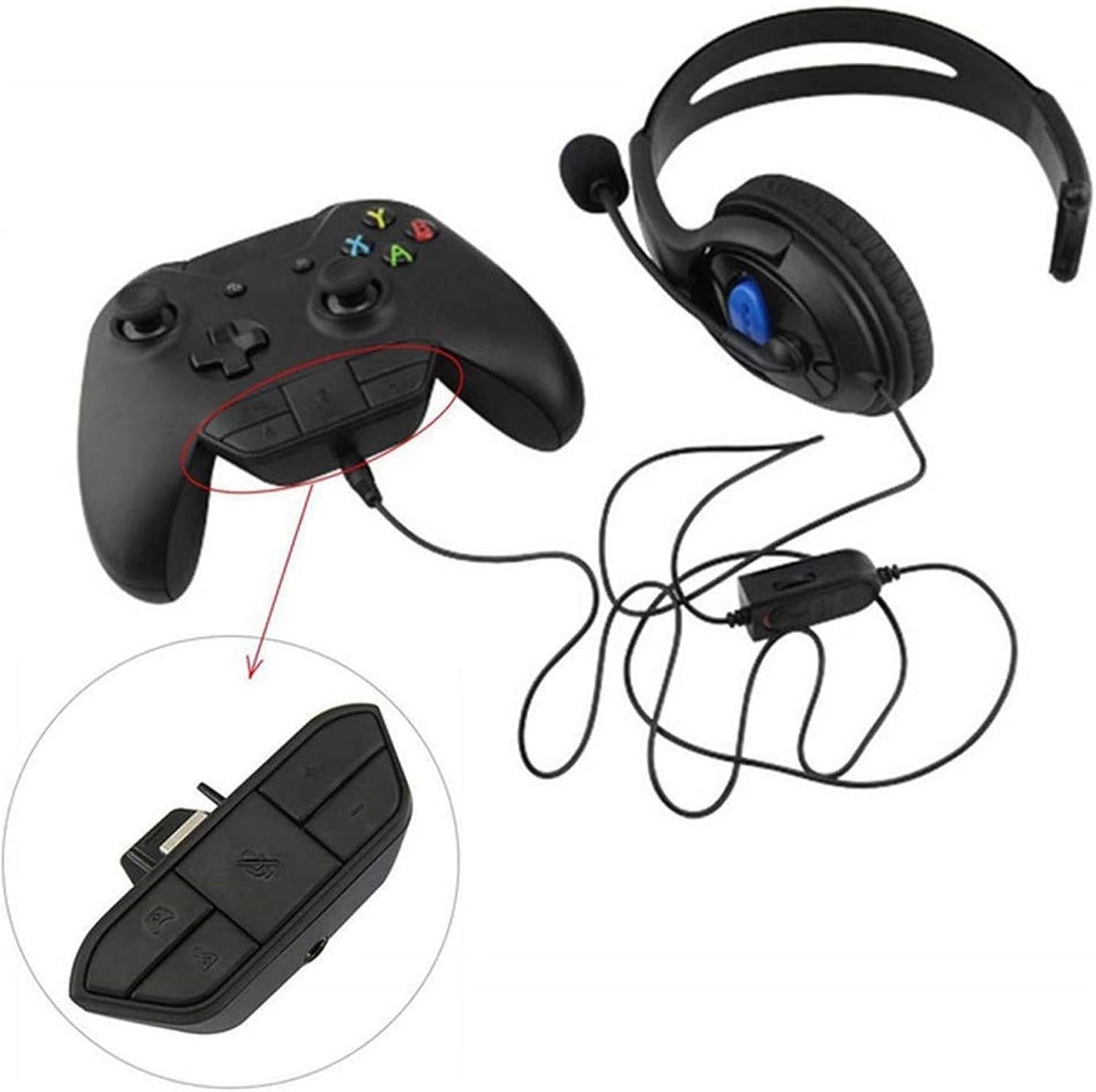 Fuhiueos Headsets 3.5mm Headphone Sound Adapter for Gamepad Use Any with Quick Firmware Updated Required