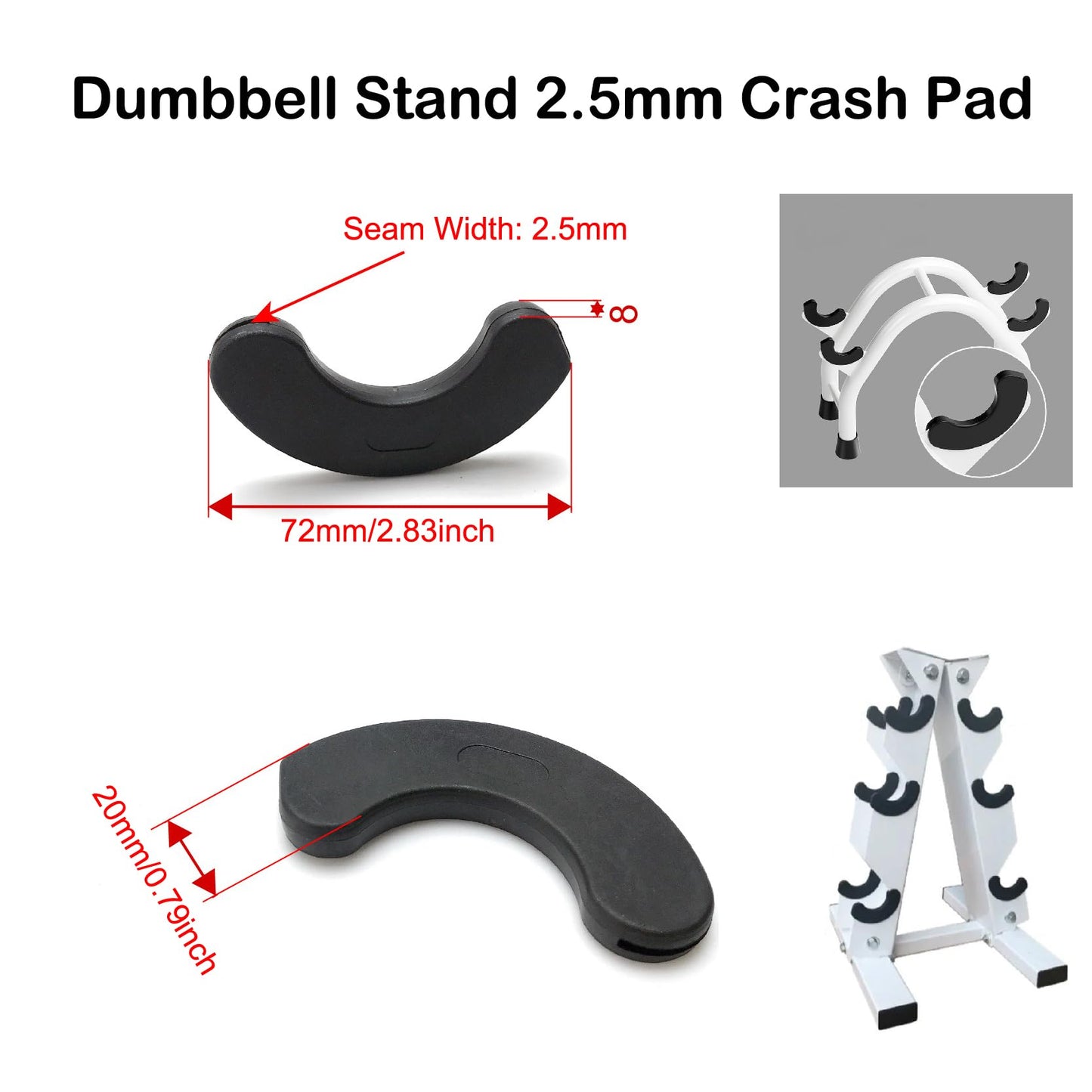 SquEqu 10 Pack Dumbbell Weight Rack Corner Protector Replacement Pads C Shaped Frame Bumper Protective Cover for A-Frame Dumbbell Rack Stand Dumbbell Weight Set Vertical Racks
