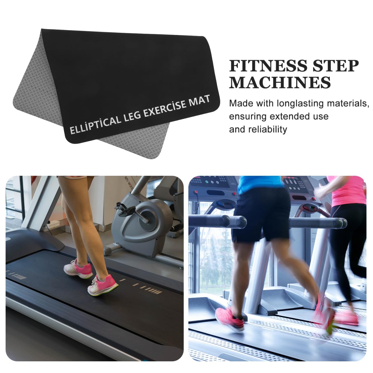 TOYANDONA Black Non- Treadmill Mat Shock-Absorbing Pad for Noise Reduction - Floor Protector for Home Gyms Compatible Various Treadmill Models