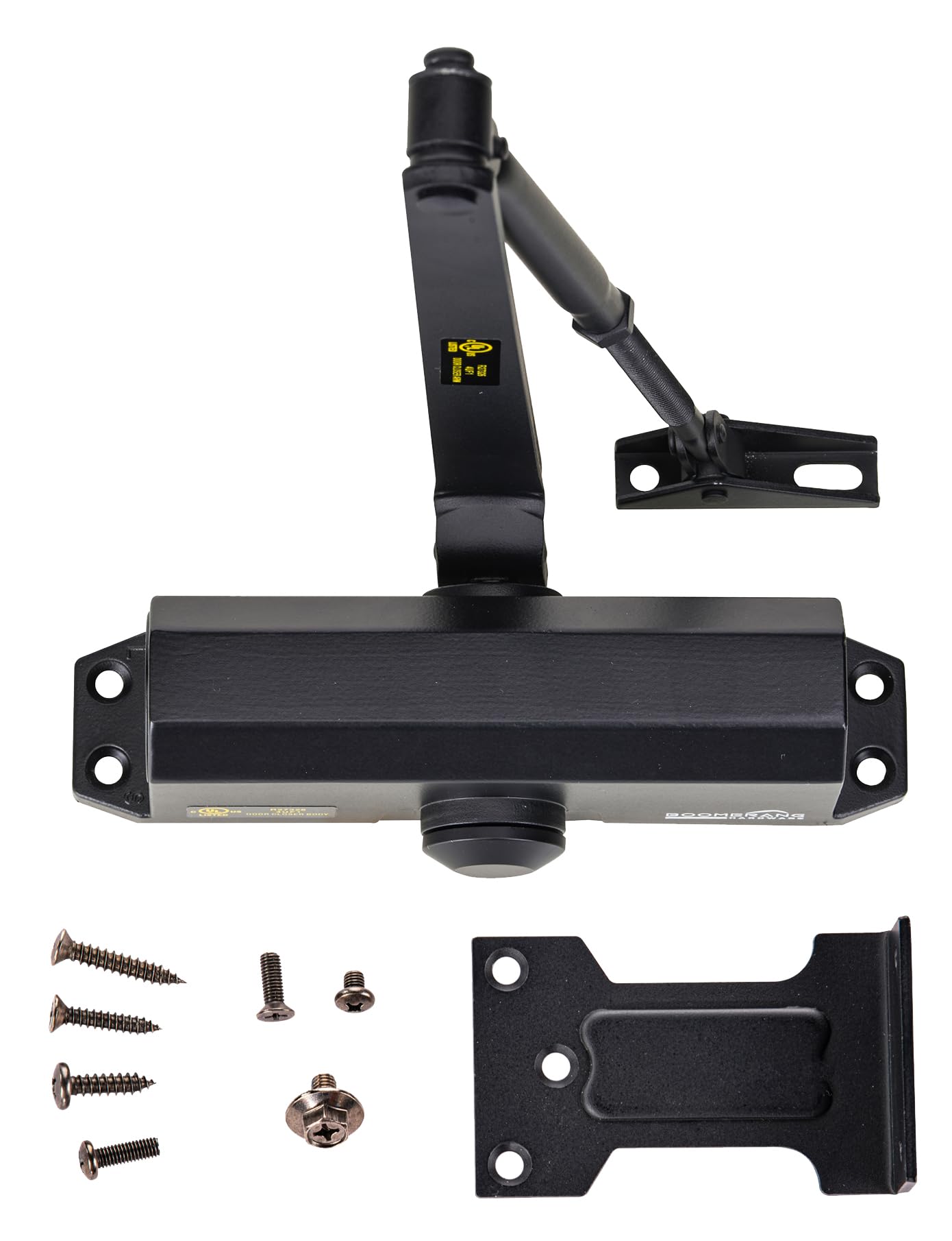 Boomerang D503 Light/Medium-Duty Designer Auto Commercial Door Closer, Multiple Mount Options, Door Closer for Light/Medium Traffic Areas, UL 3 Hour Fire Rated, Matte Black (US19)