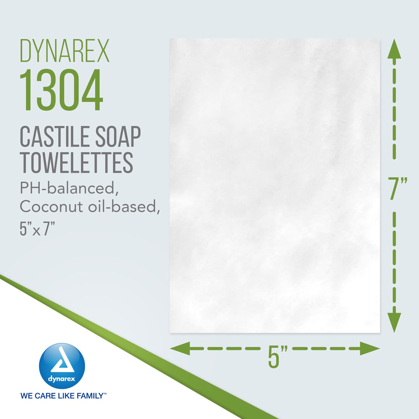 Dynarex Castile Soap Towelettes - Professional-Grade Wet Wipes Individually Wrapped for Hospital, School, Home - No Alcohol Gentle Formula with Coconut Oil-Based Soap - 10 Boxes, 100 Packets per Box