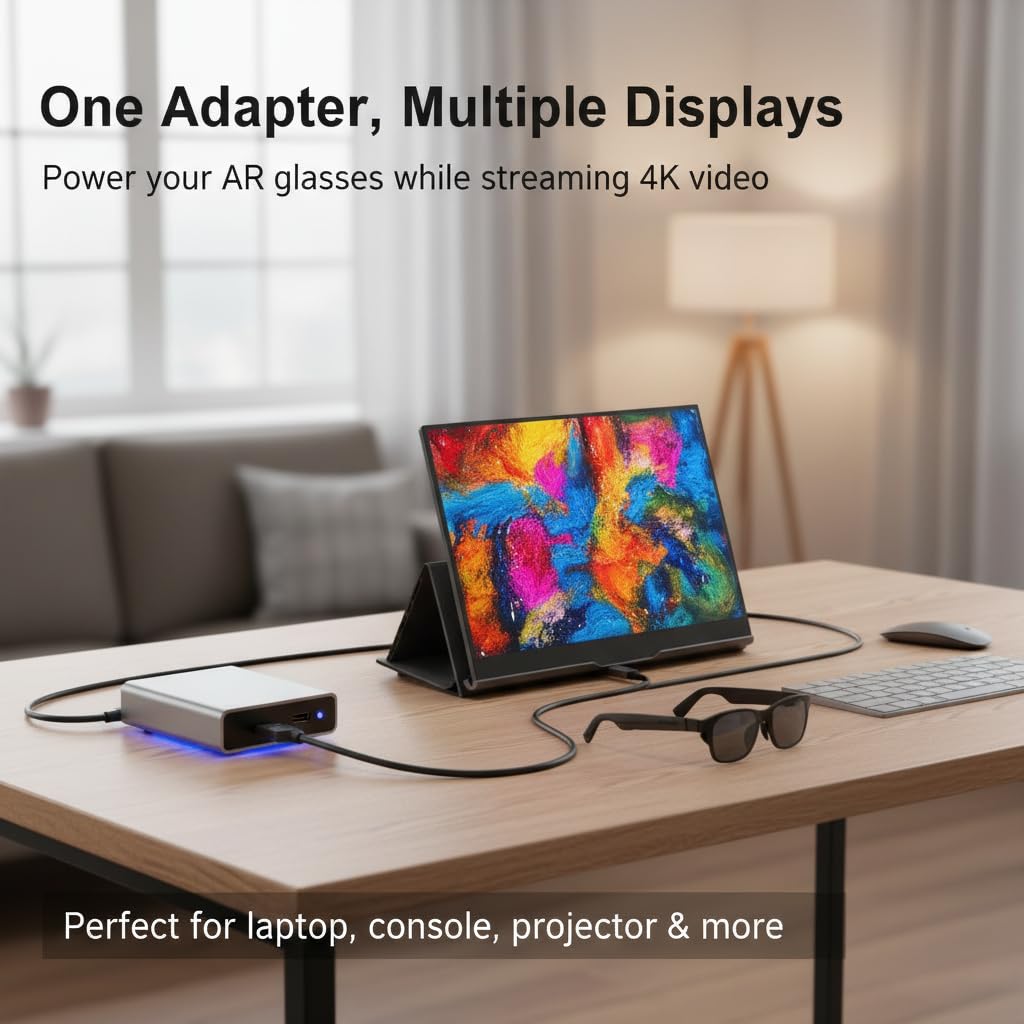 Yoidesu 4K 60Hz 100W USB C to HDMI Adapter Bidirectional with PD Charging, USB C Adapter Aluminum Plug and Play for AR