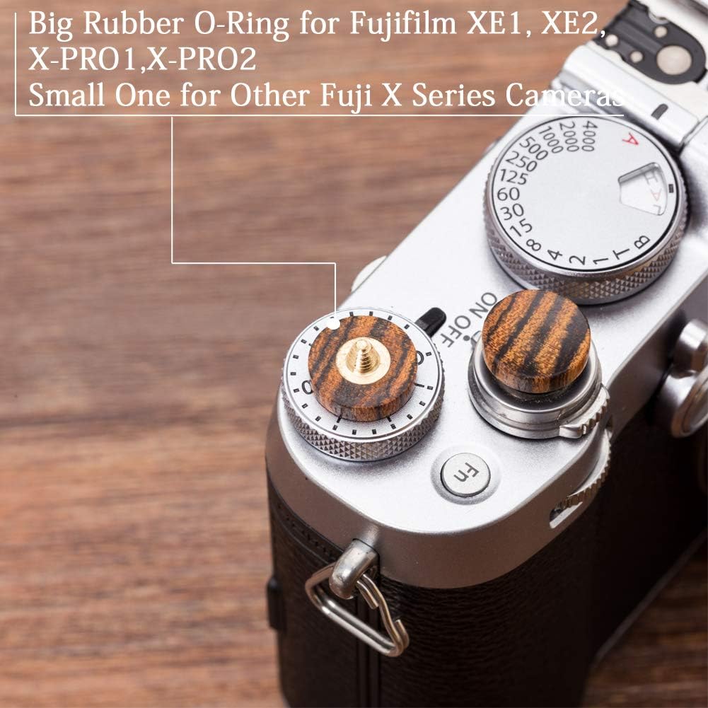 12mm 1 VKO Wood Soft Shutter Release Button,Delicate Camera Shutter Button Concave Surface Golden Black PCS (Wood Grain