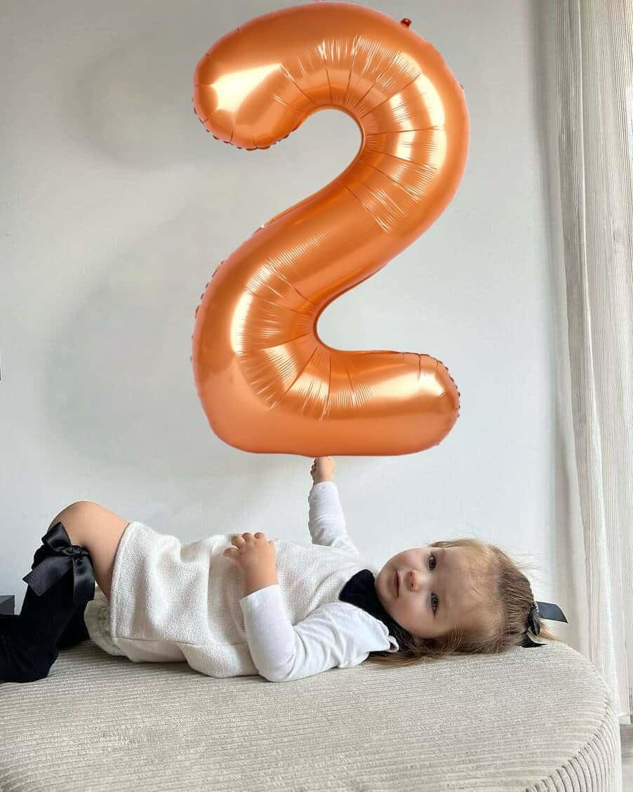 Orange 7 Balloon - 40 Inch Number Balloon for 7th Birthday Party Decorations