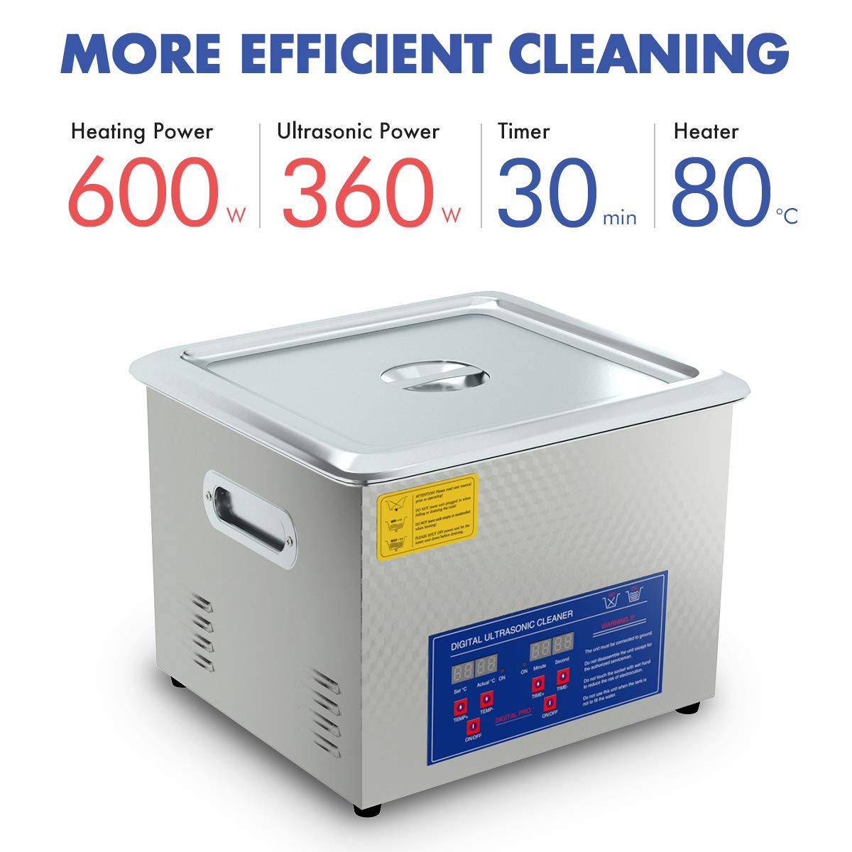 2024 Upgrade 600W Heated Ultrasonic Cleaner 15L Stainless Steel Sonic Bath for Guns Carburetors Injectors Parts and PCB with Free Rubber Gloves Gifts Use in Automotive and Firearm Industry DAREFLOW