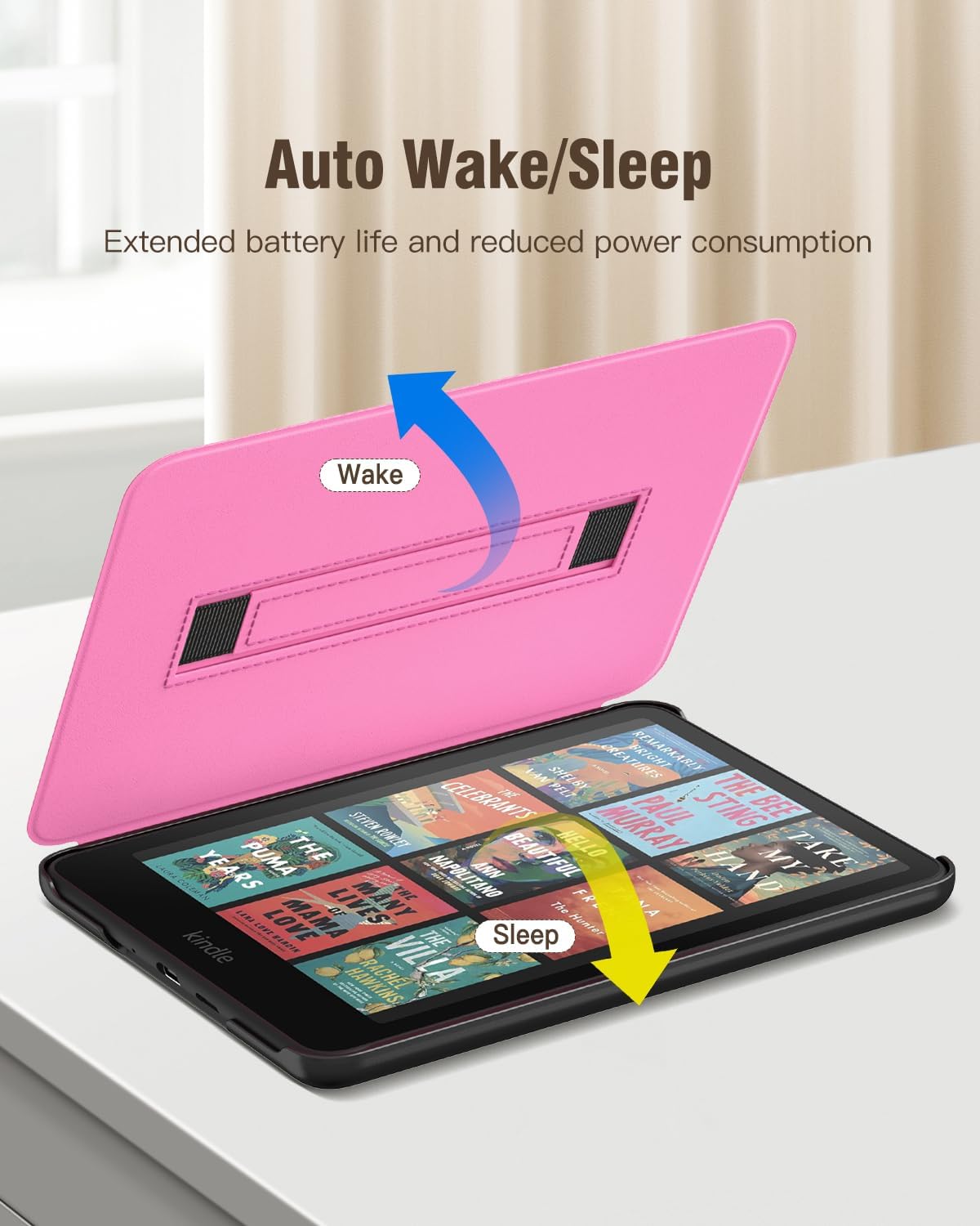 MoKo 7" Reader(12th 2024) 2024/2025, Case for Ebook Gen and E-Reader Lightweight Shell Cover with Hand Strap Auto
