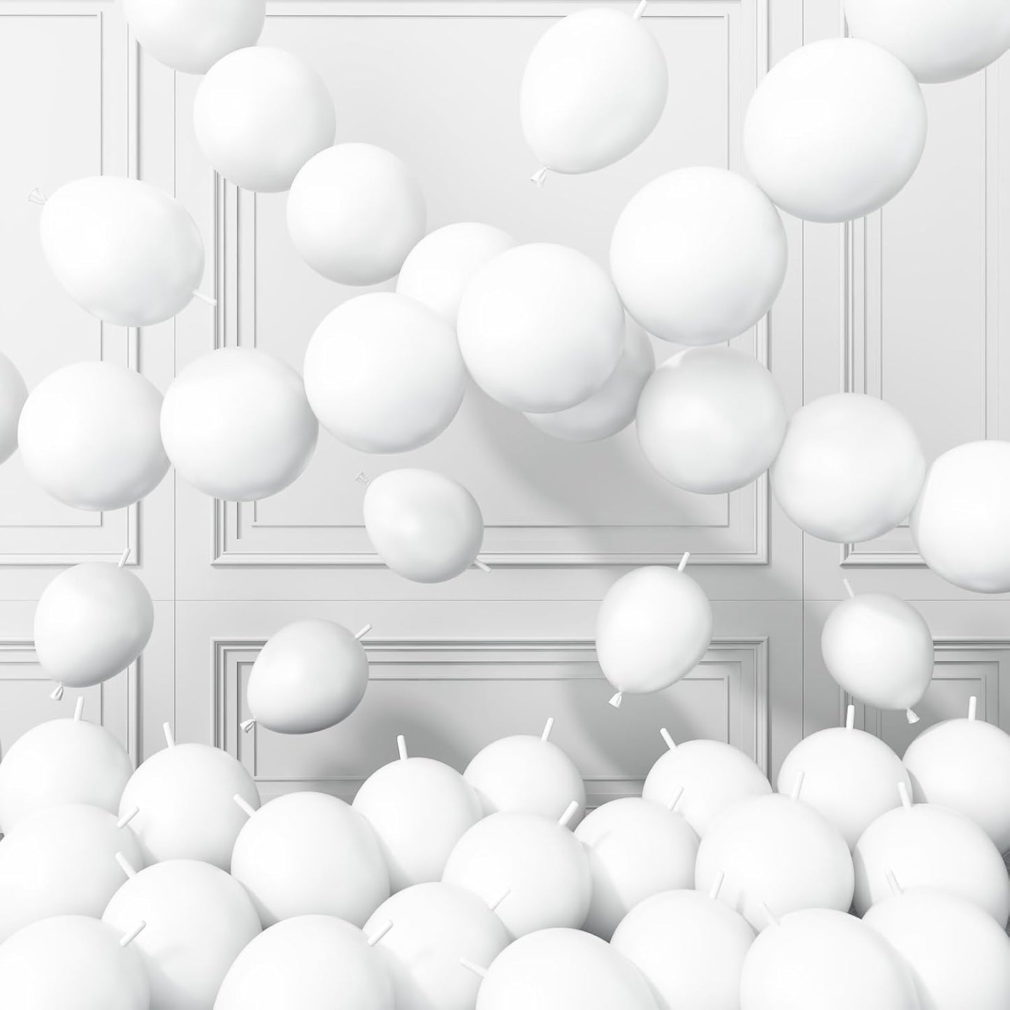 White Link Balloons - 120 Pcs 6-Inch Latex Balloons for Birthday, Baby Shower & Wedding Decor