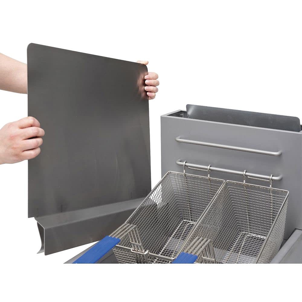 Chef Master Fryer Splash Guard (2-Pack) - 20.5 x 15 Inch, Stops Oil Splattering - Universal Fit 18-Gauge Stainless Steel Splatter Screen - Commercial Deep Fryer Protection - Oil Splatter Guard (90059)