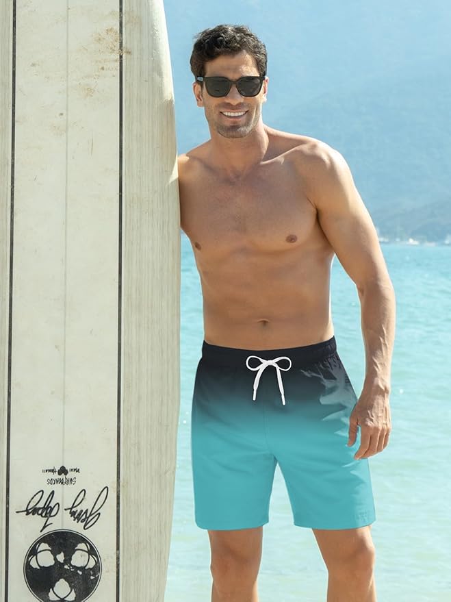 Goodstoworld Mens Swim Trunks with Compression Liner 9'' Inseam Quick Dry Swimsuit Shorts M-3XL