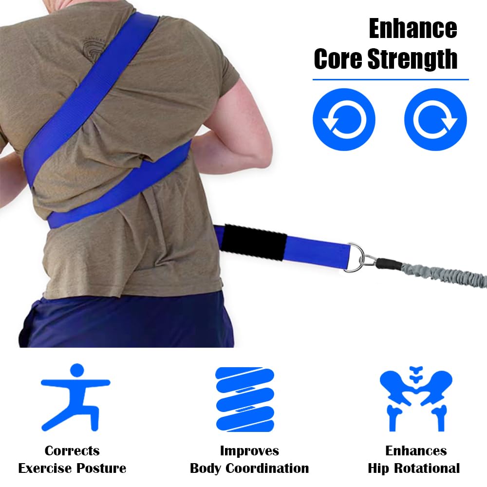 Core & Hip Belt Resistance Band for Baseball & Softball Training | Baseball Batting & Hitting Trainer | Complete Resistance Training Aid for Arm Strength & Swing Flexibility