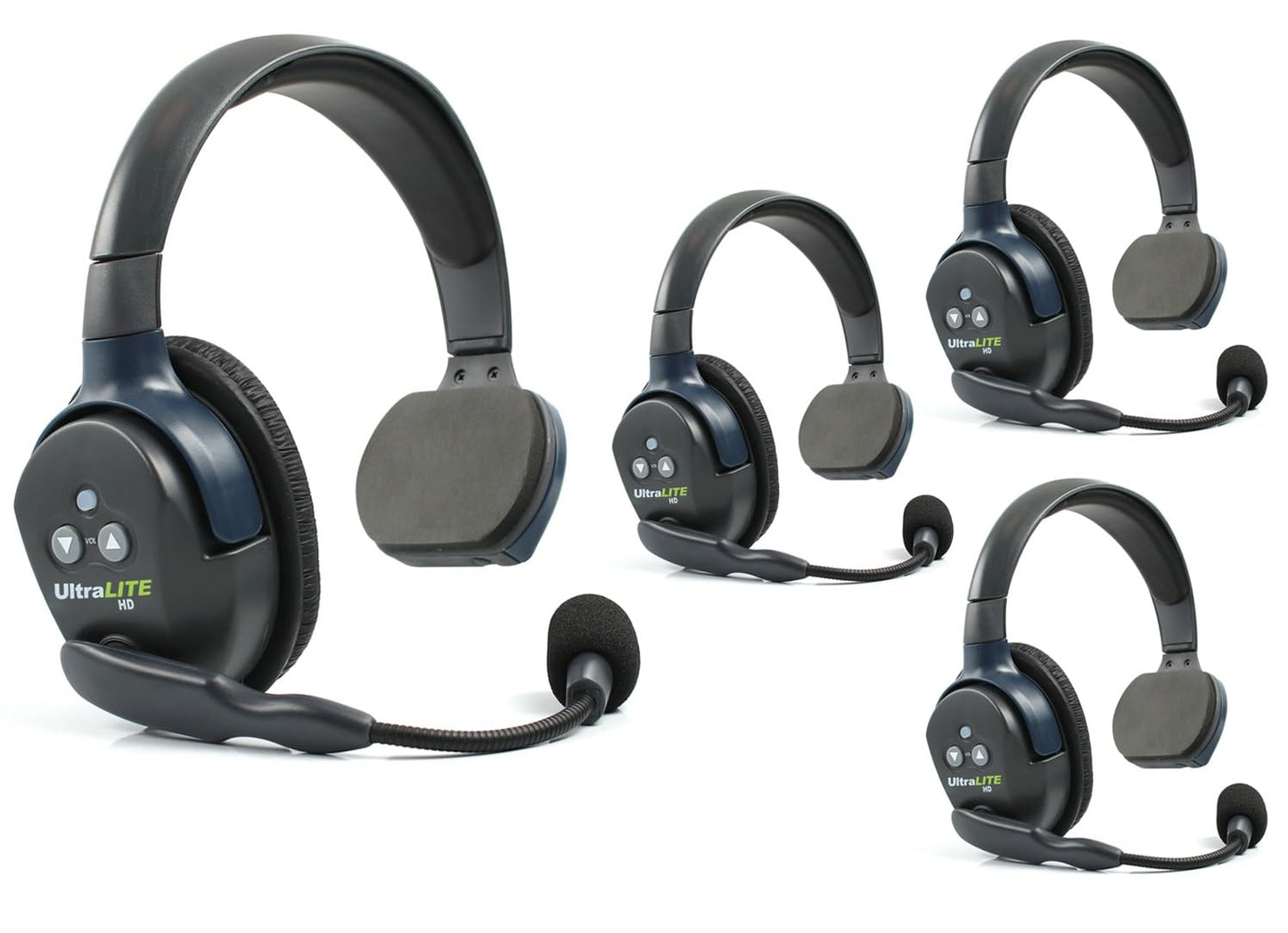 Eartec UL4S Ultralite HD Wireless Intercom Headset System, 4-Person Full Duplex, Single Ear, DECT Interference-Free, Up to 1000ft Range, Team Communication for Crews