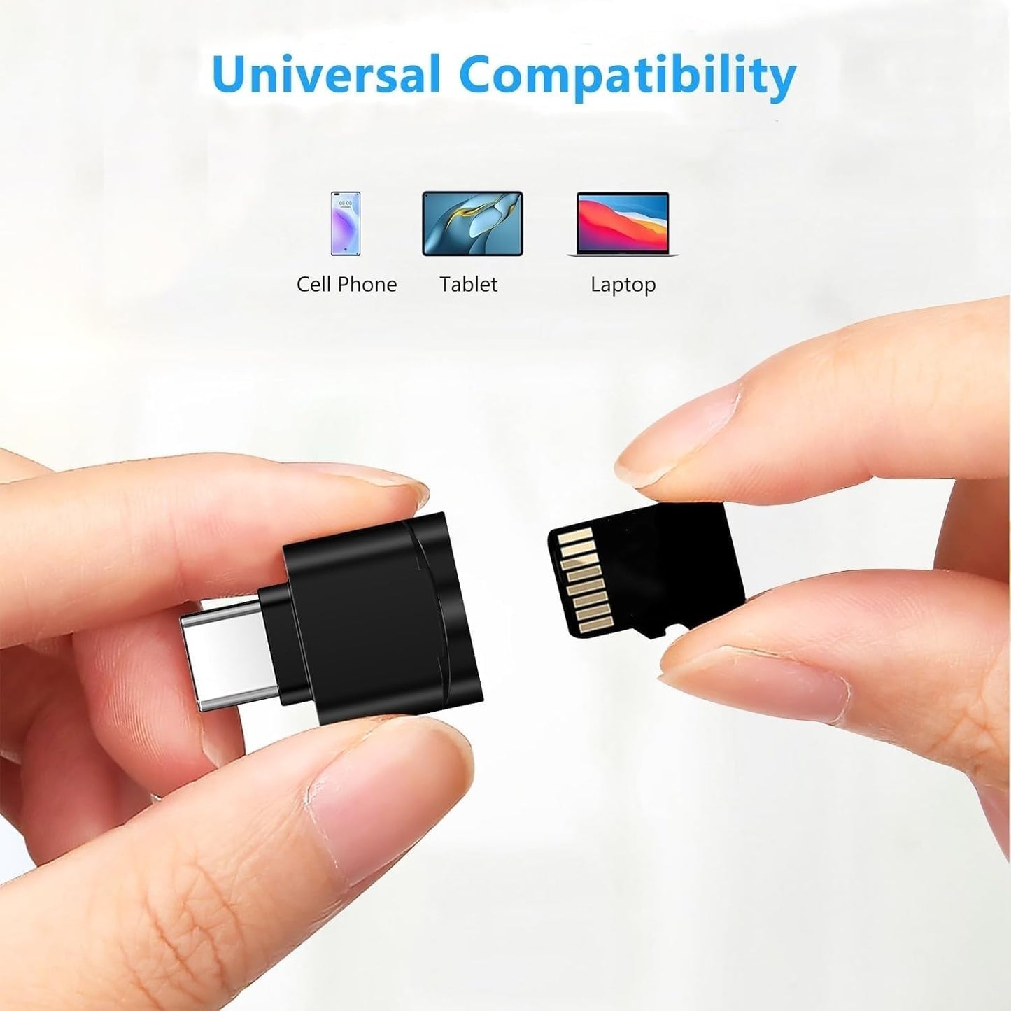 JOYNANO 128GB 10 FAT32 24/7 (128GB SECUEYE TF Memory Card with Type C Adapter, Class High Speed Reading/Writing