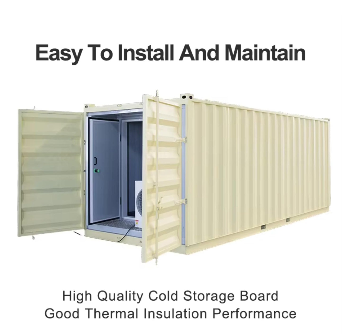 Insulated Mobile Container Cold Room, Multi-temperature Zones from -25°C to 10°C, Heavy-Duty Portable Refrigerated Container for Raw Material and Food Storage in Processing Plants