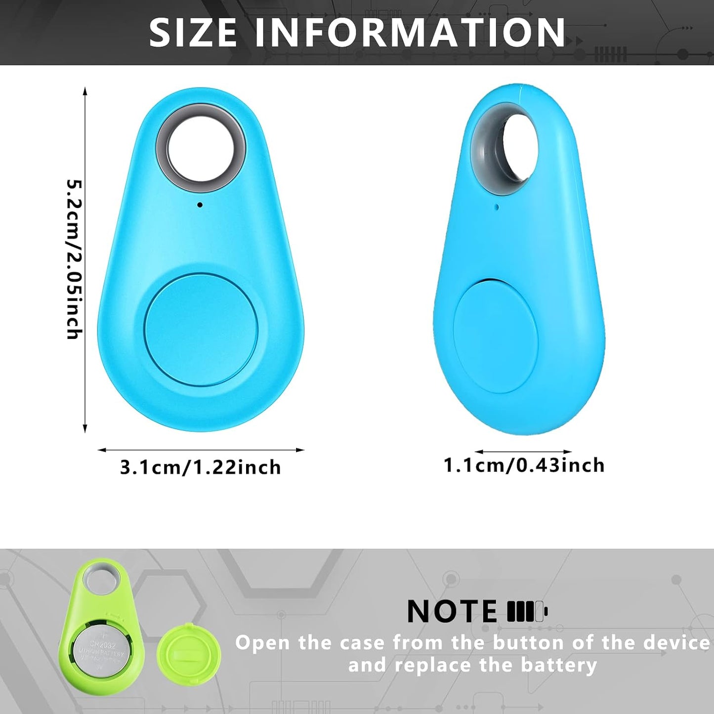 Konohan 8 Pack 5 Key Finder Locator Anti Lost GPS Tracker Wireless Anti Lost Alarm Sensor Device Finder Mini Pet GPS