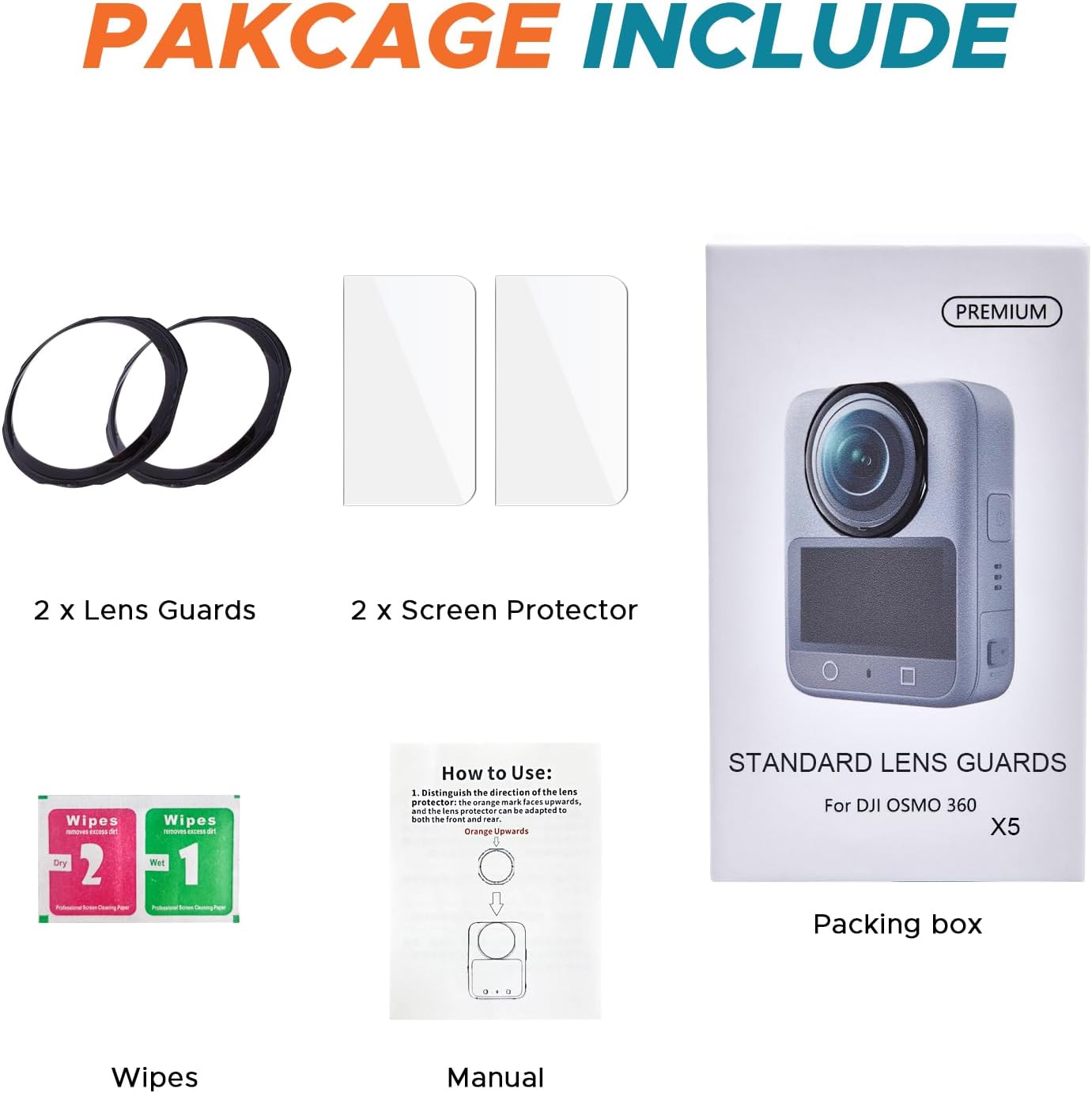 2 Pack 360 9H, JZW-Shop PC Lens Guard with Screen Protectors Compatible with DJI OSMO Action Camera, Scratch