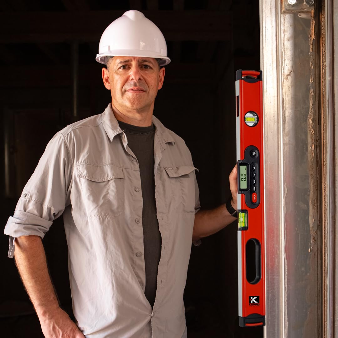 Kapro - 985D Digiman Magnetic Digital Level - 24-Inch - For Leveling and Measuring - Features Plumb Site, Ergonomic Handle, and Carrying Case