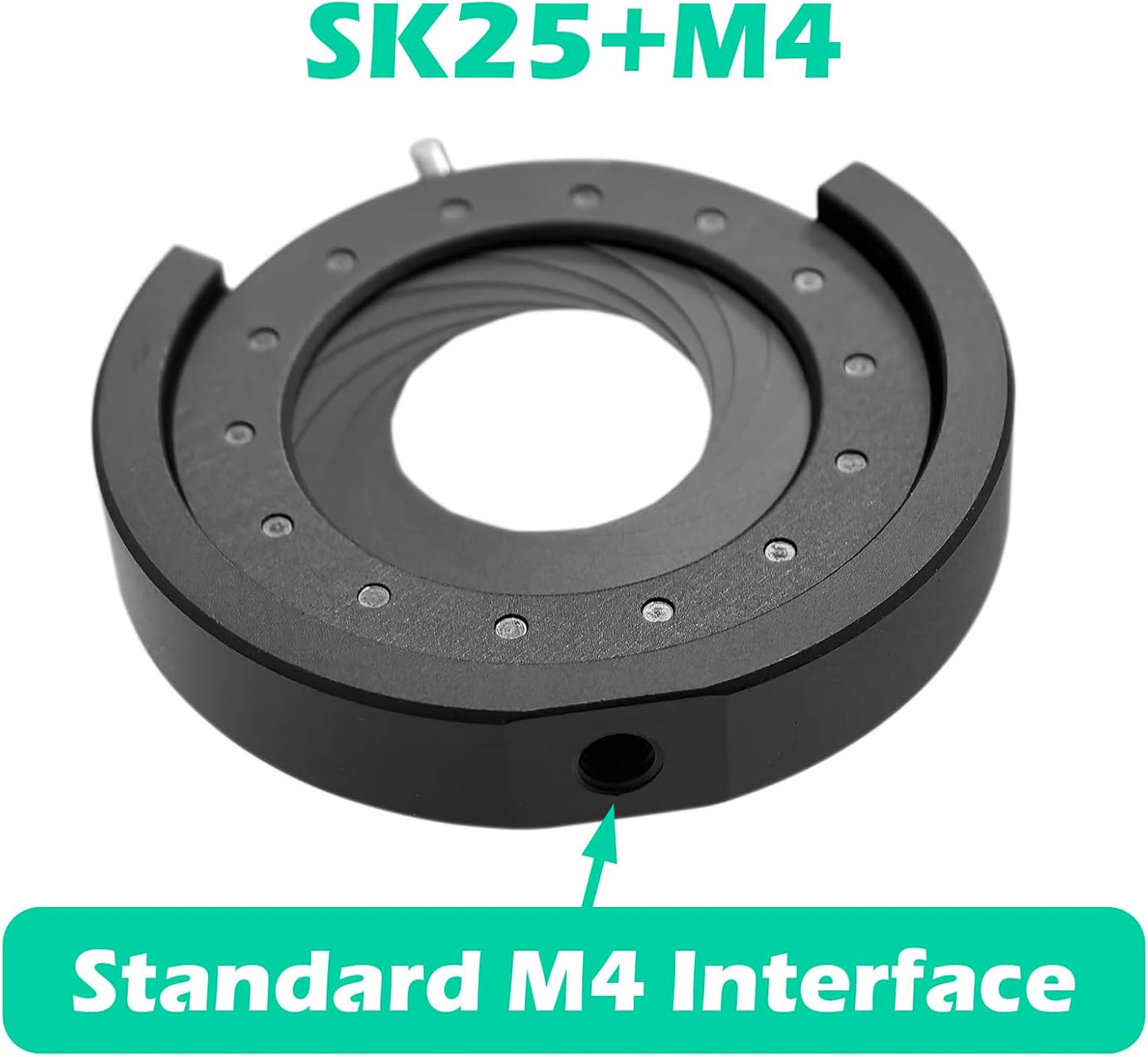 FotoAene M4 Microscope(SK25+M4) Microscope Adjustable Iris with Threaded Port Aperture Diaphragm Aperture Adjustable