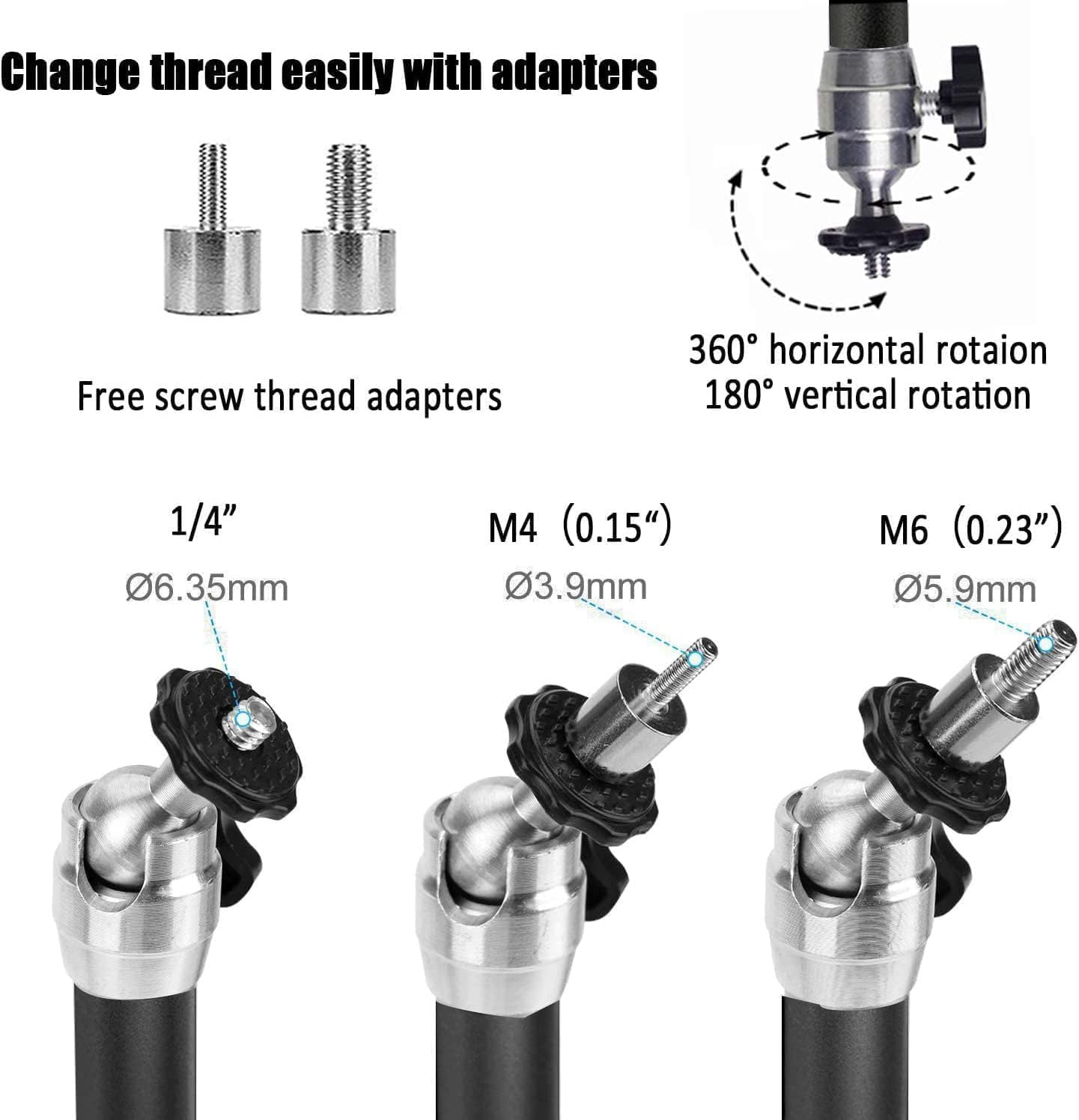 2-Be-Best 360 7in 18cm Mini Projector Ceiling Mount Adjustable Projector Wall Mount Length / Projectors Mounts Black