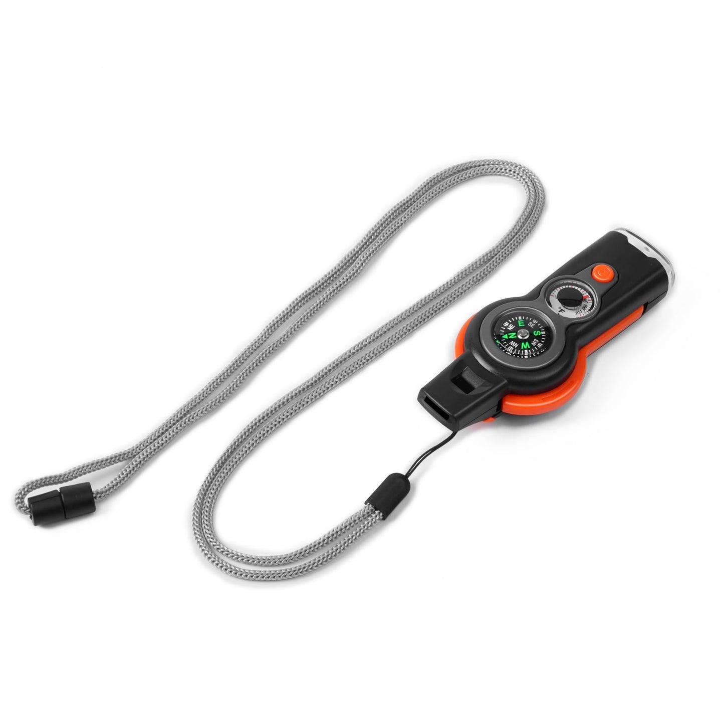 binboll Emergency Survival Function Whistle, Outdoor Multifunctional Tool Safety Whistle with Lanyard, Ideal for Kayaking, Boating, Hiking, Camping, Climbing, Hunting, Fishing (Orange&Black)