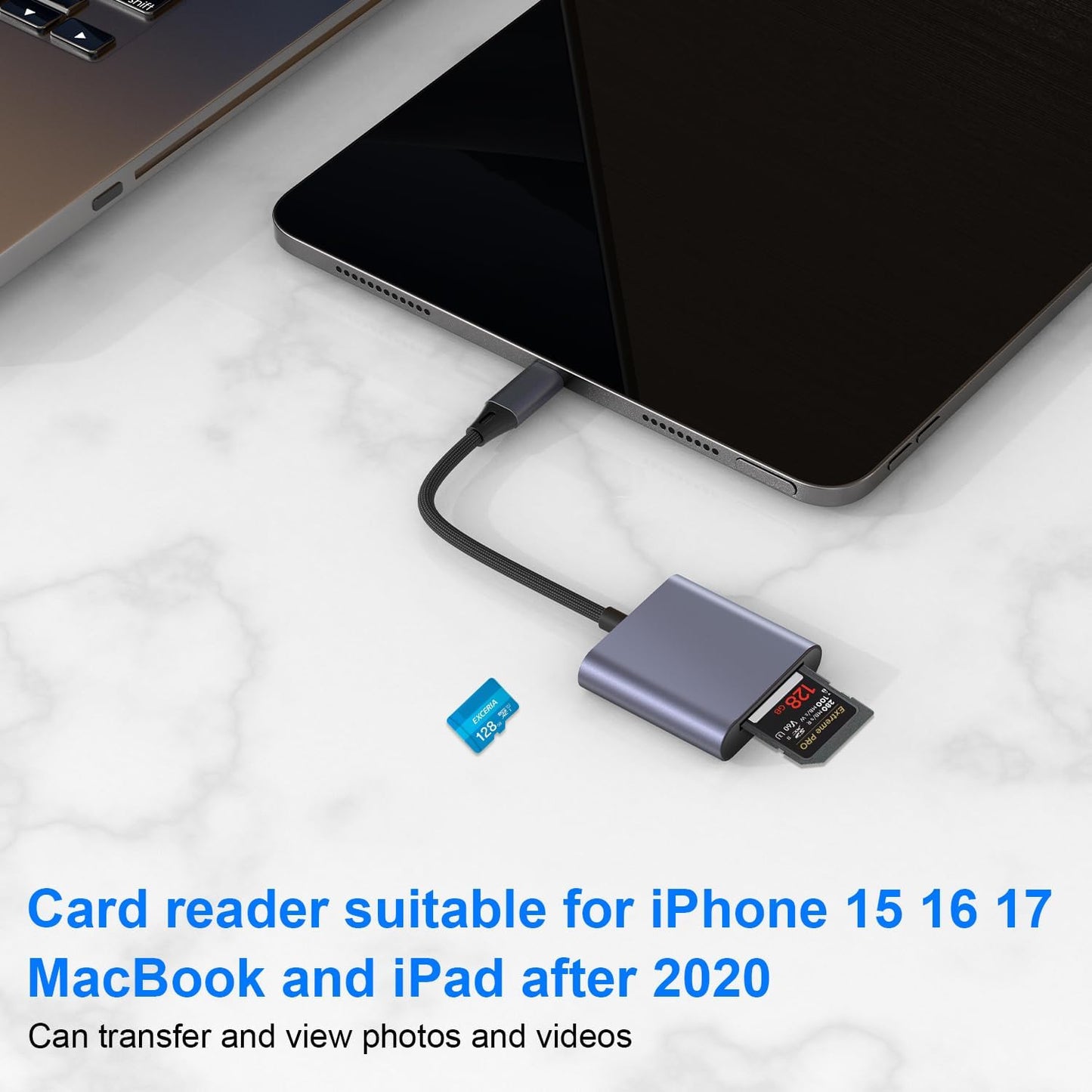 YGKSAA 1PCS iPhone15 16 17, USB C to SD Card Reader, Supports SD and TF Memory Cards, Upgraded with a Metal casing
