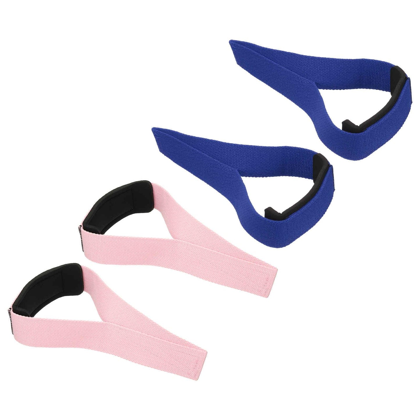 MECCANIXITY Lifting Straps Heavy Power Durable Cotton Lifting Wraps Weight Lifting Gym Wrist Straps for Weightlifting Powerlifting Deadlifting Strength Bodybuilding, Blue/Pink 2 Pair