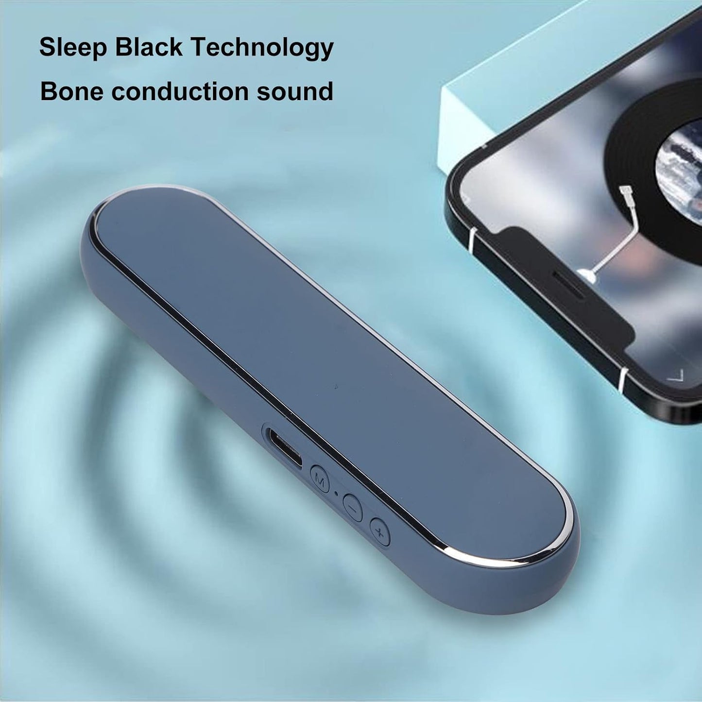 Eujgoov Portable Bluetooth Bone Conduction Under Pillow Speaker Built in White Noise Machine Wireless Audio Device