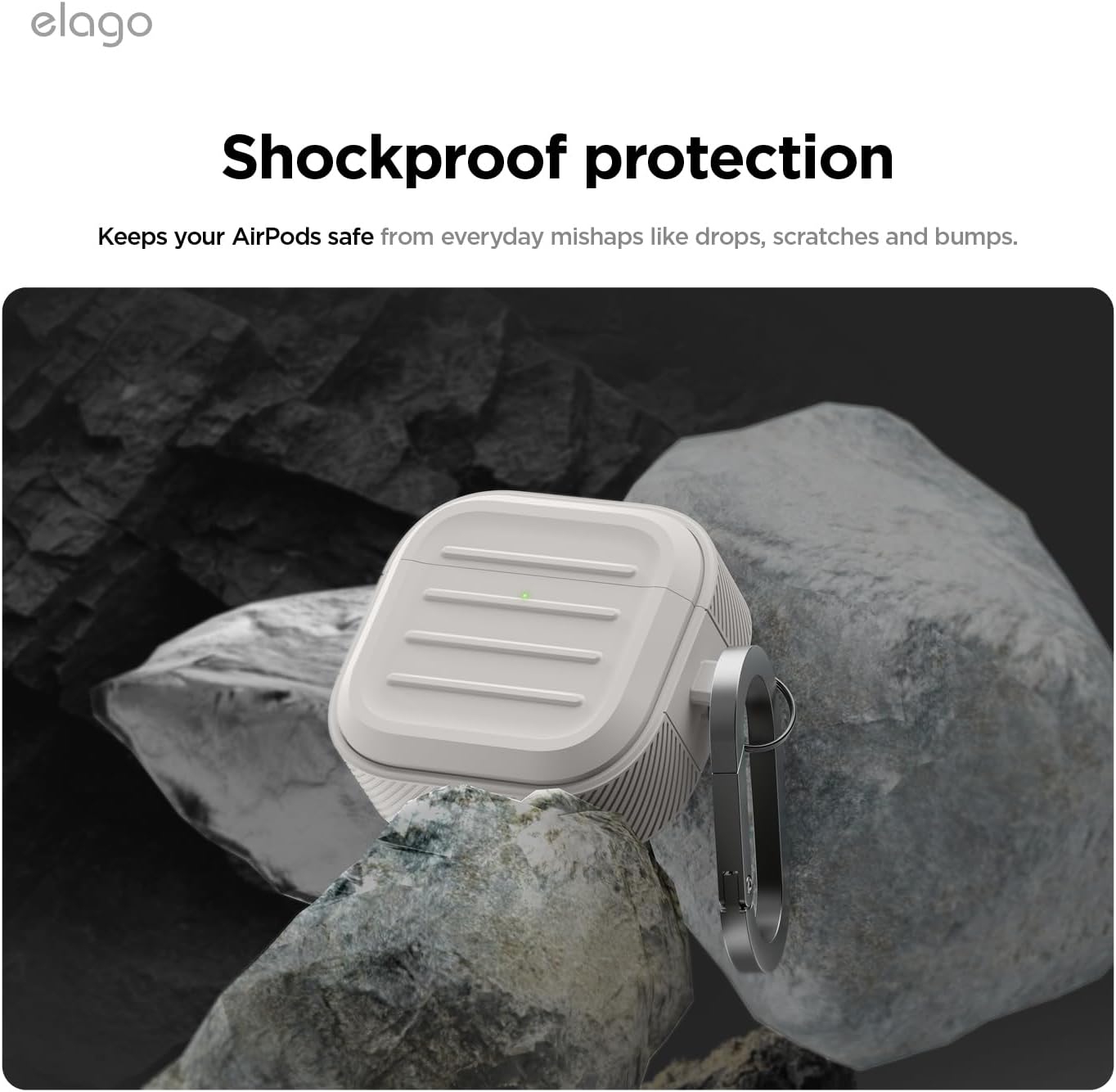 elago 4 4th Armor Compatible with AirPods Case - for AirPods Generation Cover, Carabiner Included, Supports Wireless