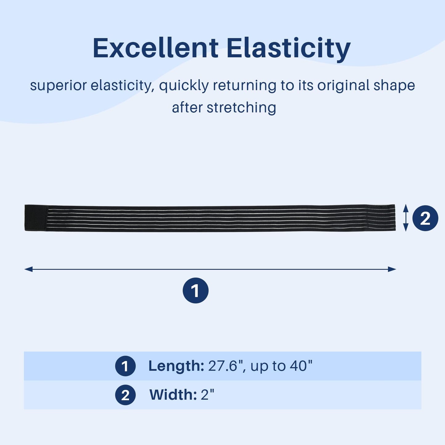 Comfytemp Ice Pack Strap, Stretchable, Reusable, 27.6 x 2 in, 1pc, Ice Belt Extender Strap, Elastic Hook and Loop Extension Strap Adds Length to Most Ice Packs, Multiple Uses