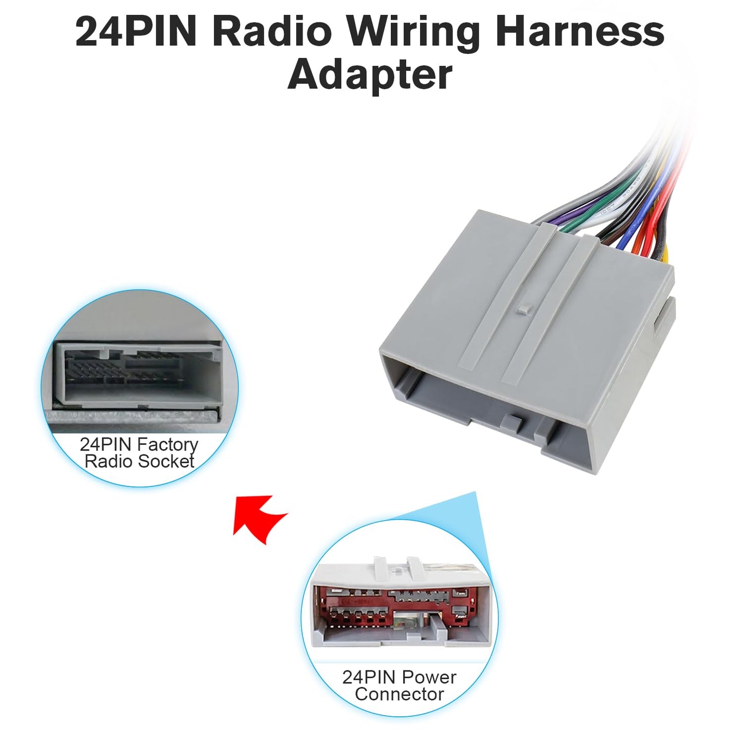 16PIN-24PIN F-150 F-250 F-350 Stereo Wiring Harness Compatible with Ford Expedition Escape Explorer Mustang Lincoln