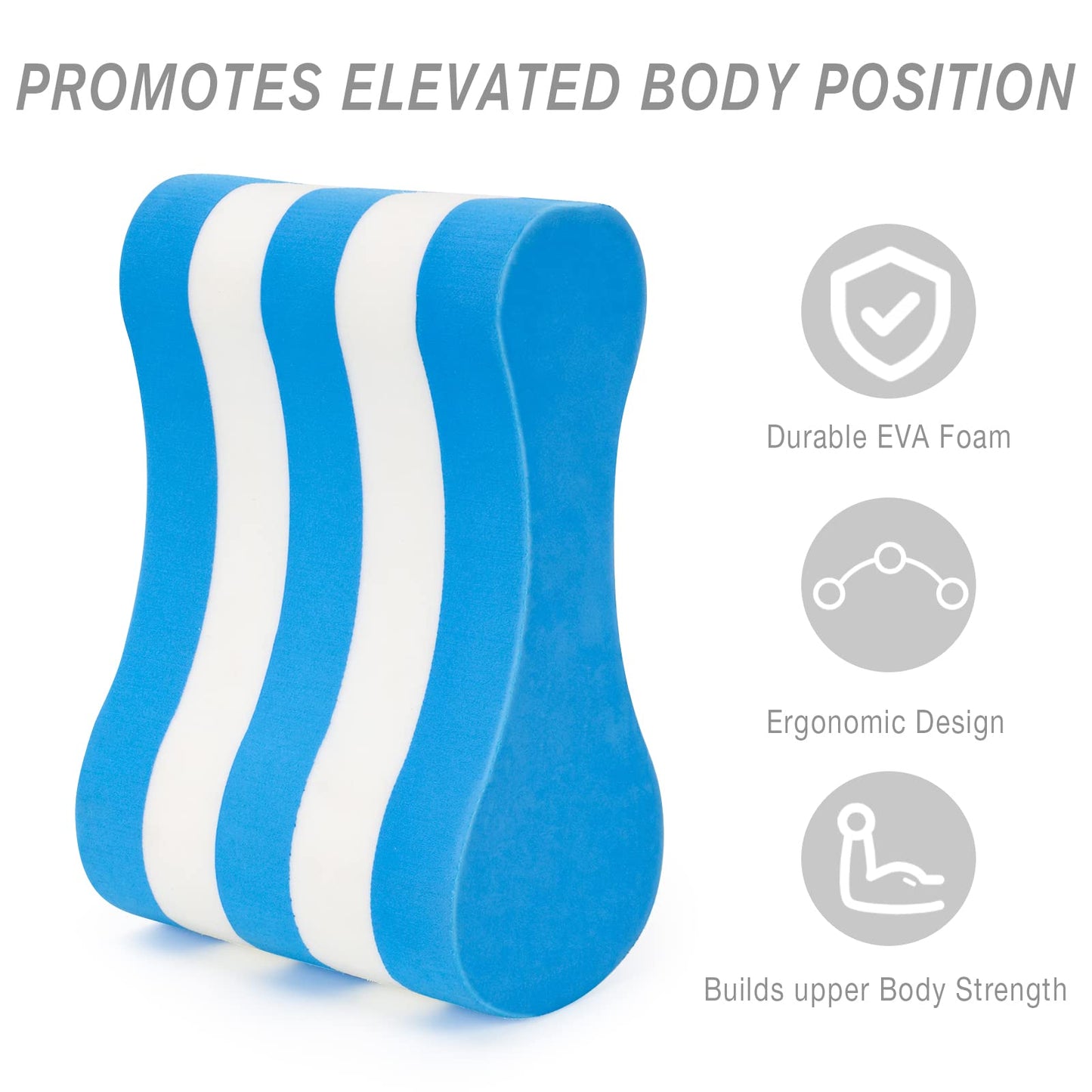 NEAGLORY 5 Pieces Water Aerobics Set Aquatic Exercise Set Pool Fitness Equipment with Foam Dumbbell, Swim Kickboard, Pull Buoy, Aquatic Swim Belt for Water Workout, Blue