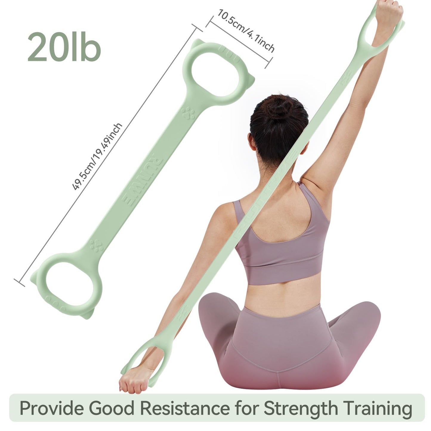 Figure 8 Workout Resistance Band 20lb Elasticity,Thicker Durable Arm Back Shoulder Exercise Elastic Rope, Used As Yoga Straps Pilates Flexbands, Workout Chest Stretch Bands for Physical Therapy