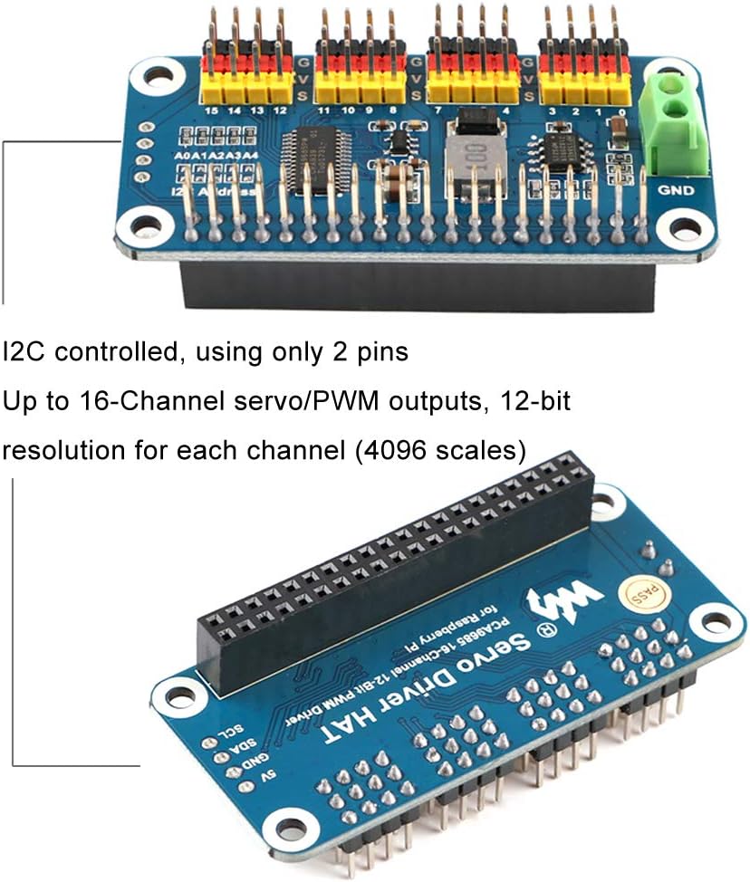 MakerFocus 16 12 I2C 5 4 3B+ 3B PWM Servo Motor Driver IIC Module Channel PWM Outputs Bit Resolution Compatible